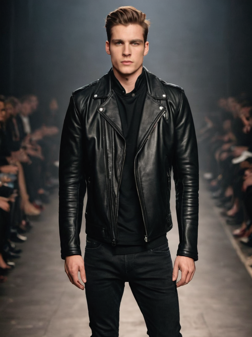 The Fillmore Mens Leather Motorcycle Jacket